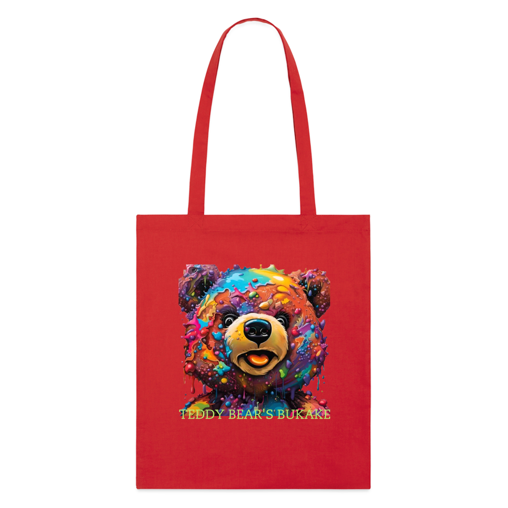 TEDDY BEAR'S BUKKAKE - ORGANIC TOTE BAG - red