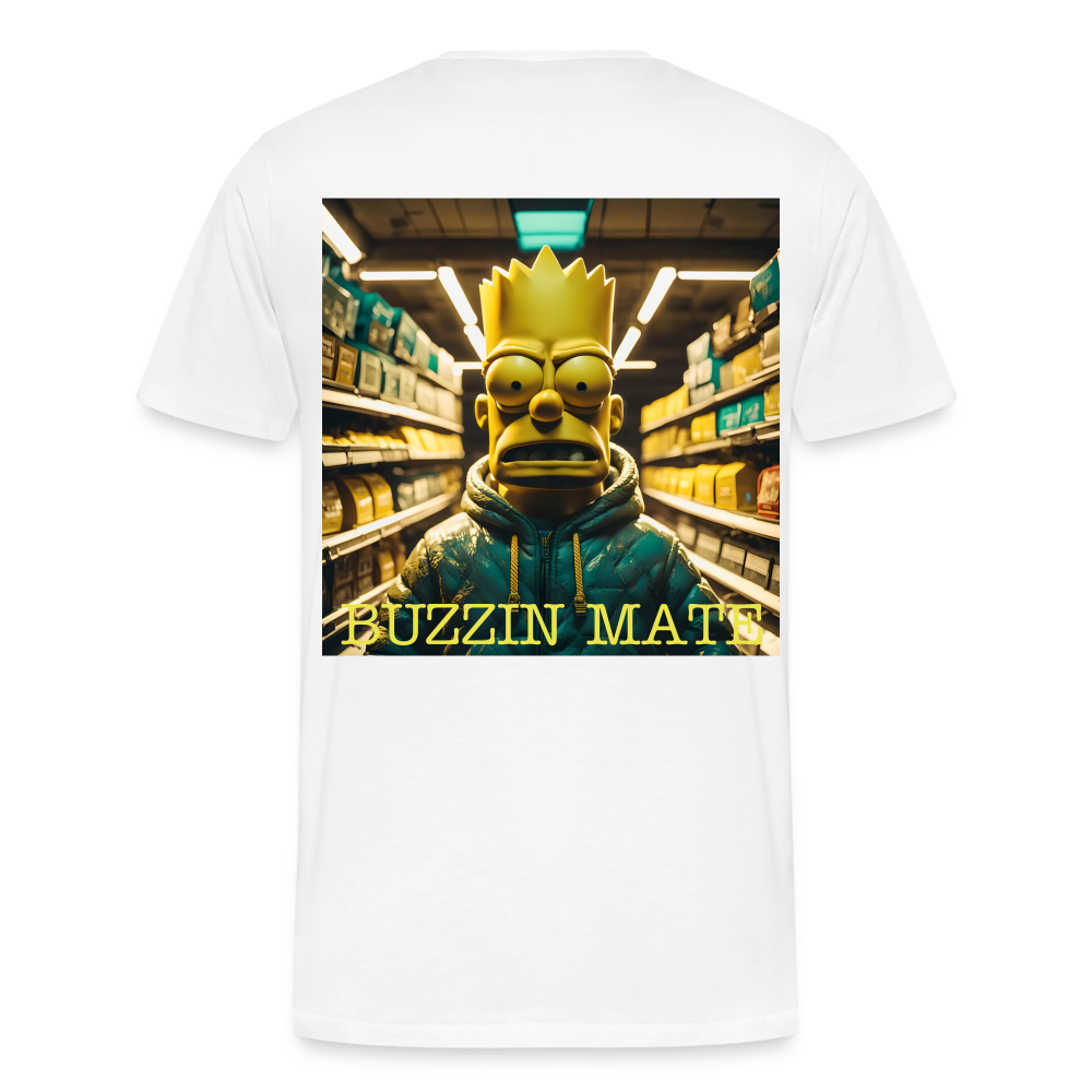 BUZZIN MATE - MEN'S PREMIUM T-SHIRT - white