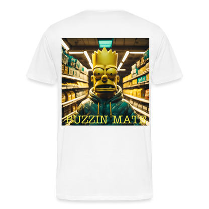 BUZZIN MATE - MEN'S PREMIUM T-SHIRT - white