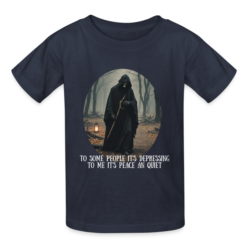 LONELY GRIM REAPER - CHILDREN'S T-SHIRT - navy