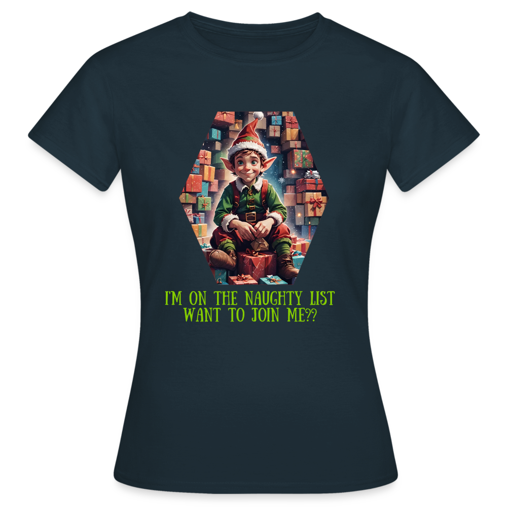 NAUGHTY LIST - WOMEN'S CLASSIC T-SHIRT - navy