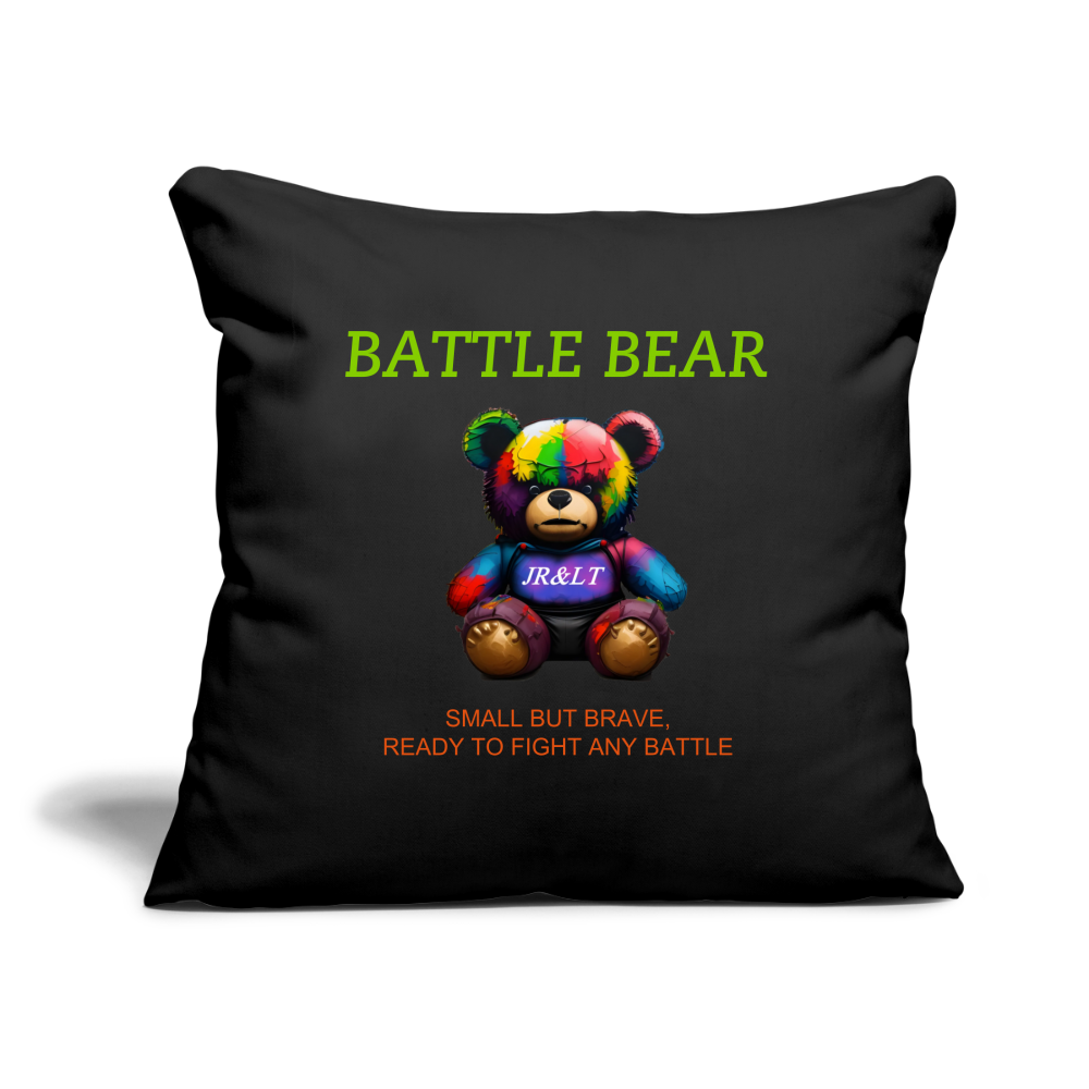 BATTLE BEAR!! CUSHION COVER WITH FILLING 17,3'' x 17,3'' (45 x 45 cm) - black