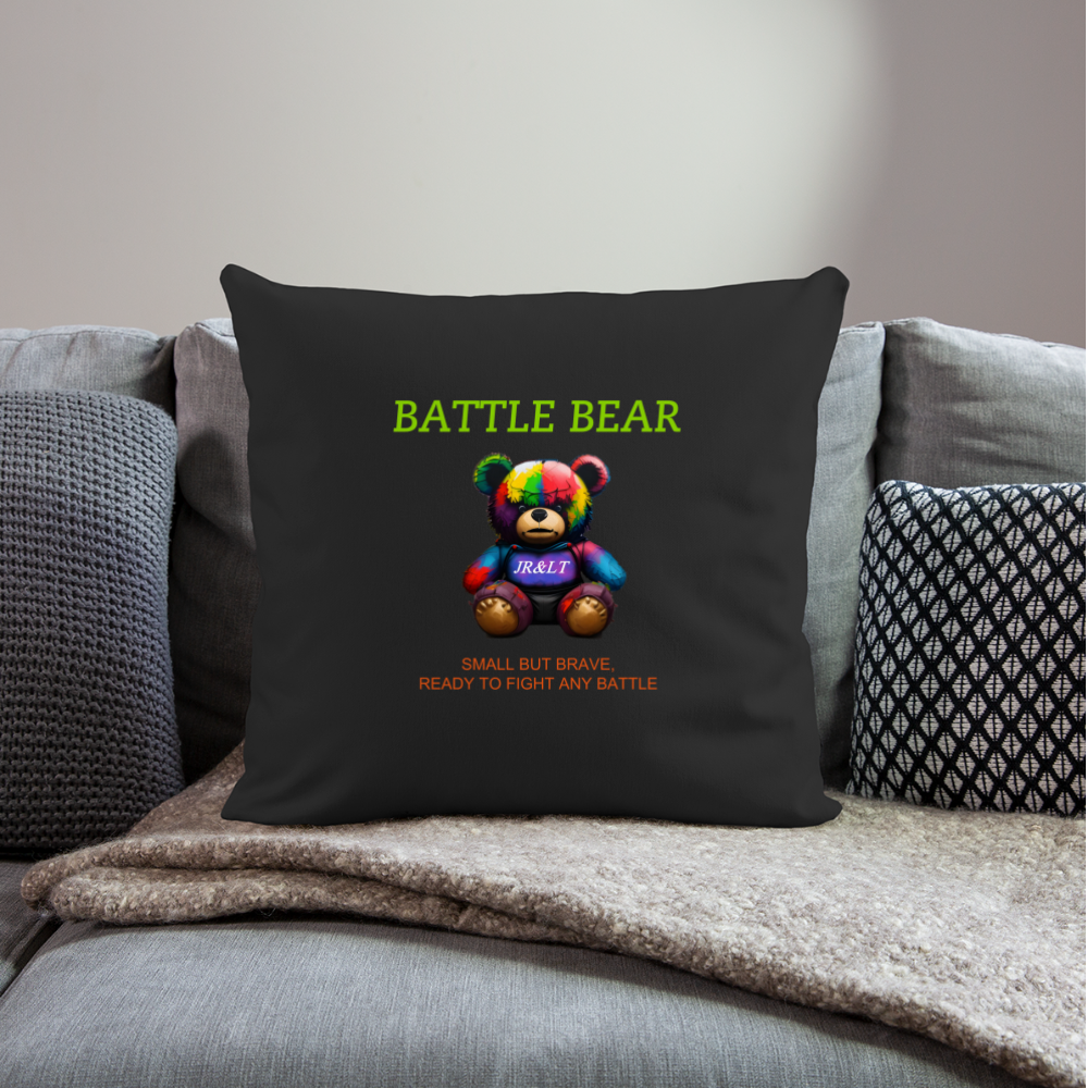 BATTLE BEAR!! CUSHION COVER WITH FILLING 17,3'' x 17,3'' (45 x 45 cm) - black