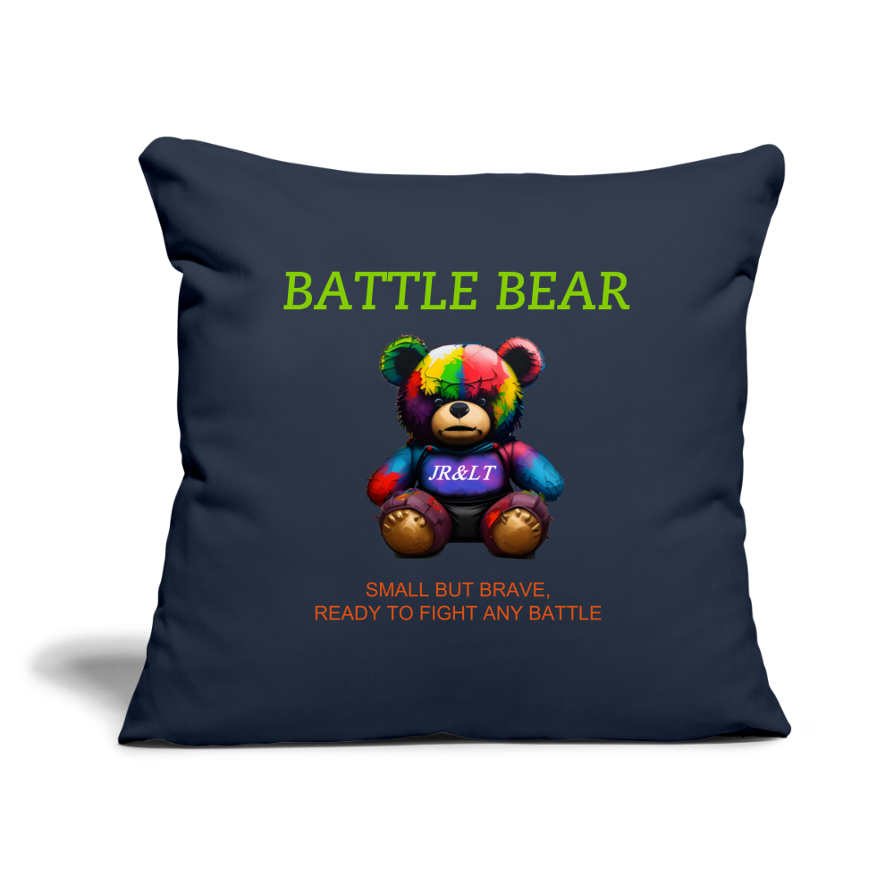 BATTLE BEAR!! CUSHION COVER WITH FILLING 17,3'' x 17,3'' (45 x 45 cm) - navy