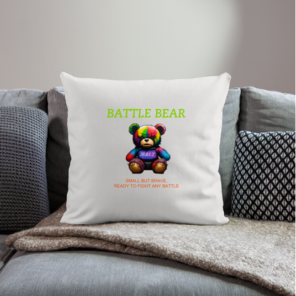 BATTLE BEAR!! CUSHION COVER WITH FILLING 17,3'' x 17,3'' (45 x 45 cm) - natural white