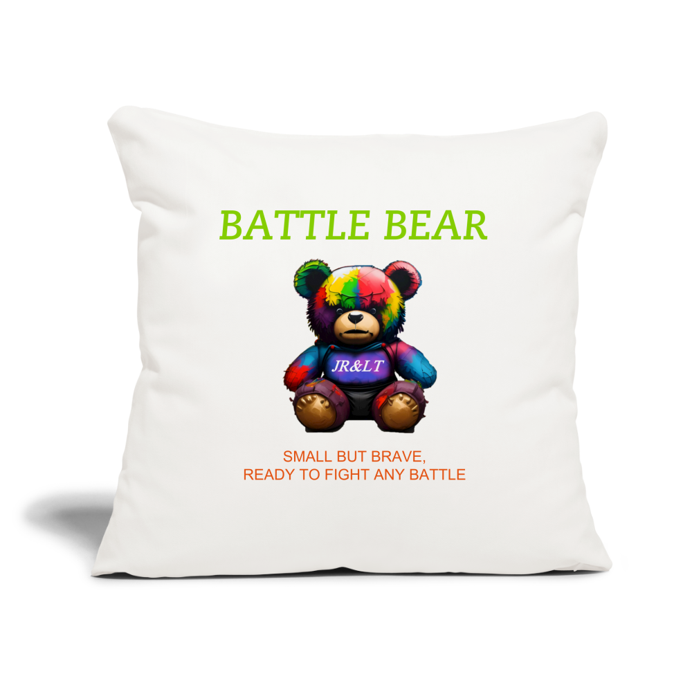 BATTLE BEAR!! CUSHION COVER WITH FILLING 17,3'' x 17,3'' (45 x 45 cm) - natural white