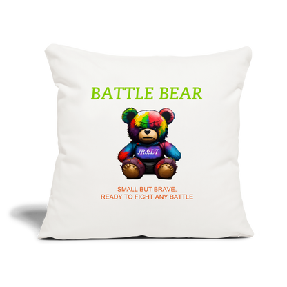 BATTLE BEAR!! CUSHION COVER WITH FILLING 17,3'' x 17,3'' (45 x 45 cm) - natural white