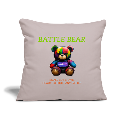 BATTLE BEAR!! CUSHION COVER WITH FILLING 17,3'' x 17,3'' (45 x 45 cm) - light taupe