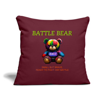 BATTLE BEAR!! CUSHION COVER WITH FILLING 17,3'' x 17,3'' (45 x 45 cm) - burgundy