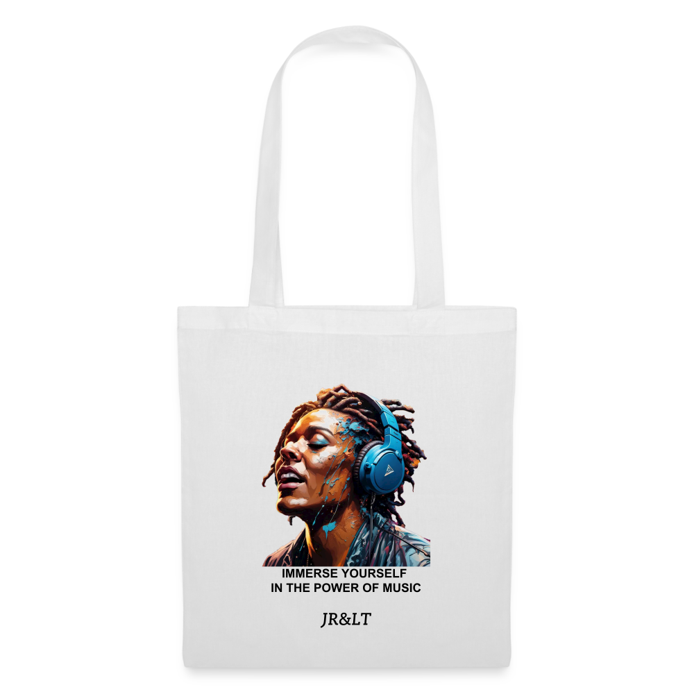 IMMERSE YOURSELF IN THE MUSIC!! TOTE BAG - white