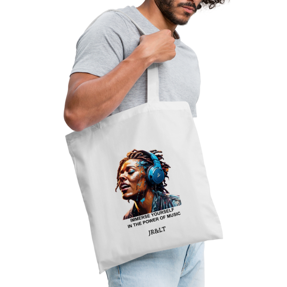 IMMERSE YOURSELF IN THE MUSIC!! TOTE BAG - white