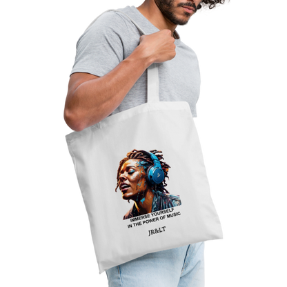 IMMERSE YOURSELF IN THE MUSIC!! TOTE BAG - white