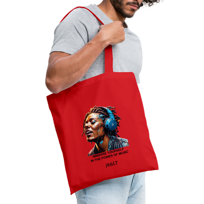 IMMERSE YOURSELF IN THE MUSIC!! TOTE BAG - red