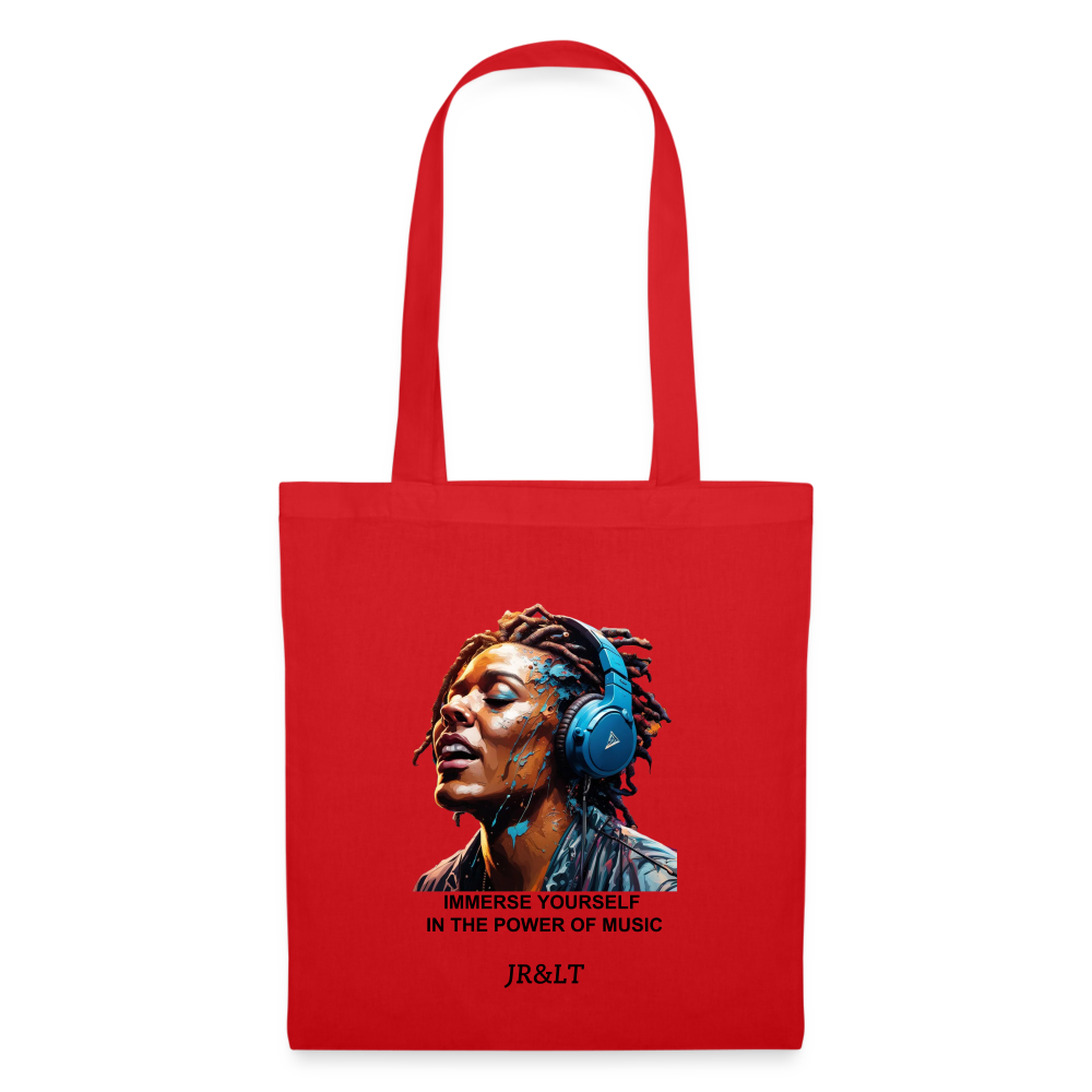 IMMERSE YOURSELF IN THE MUSIC!! TOTE BAG - red