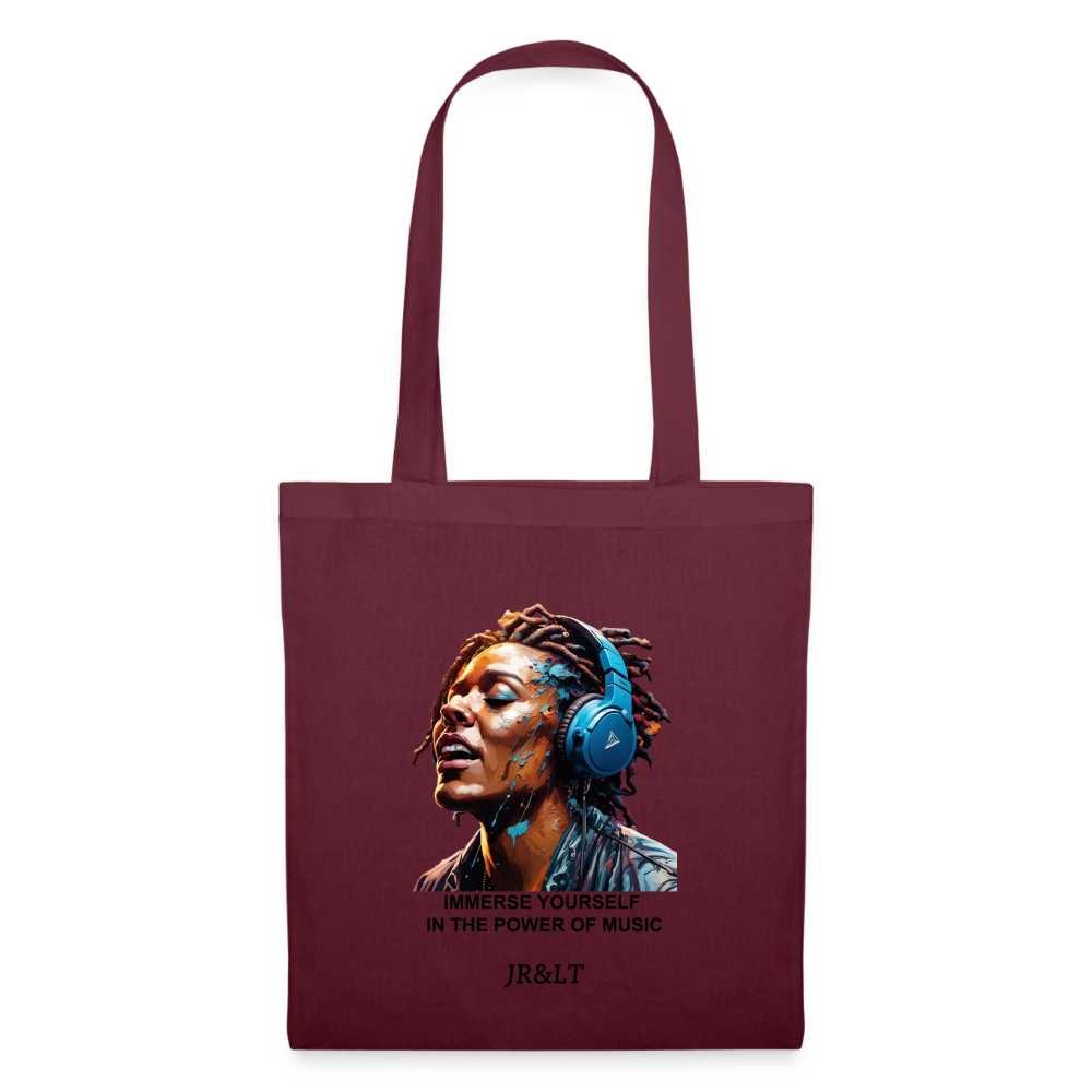 IMMERSE YOURSELF IN THE MUSIC!! TOTE BAG - burgundy