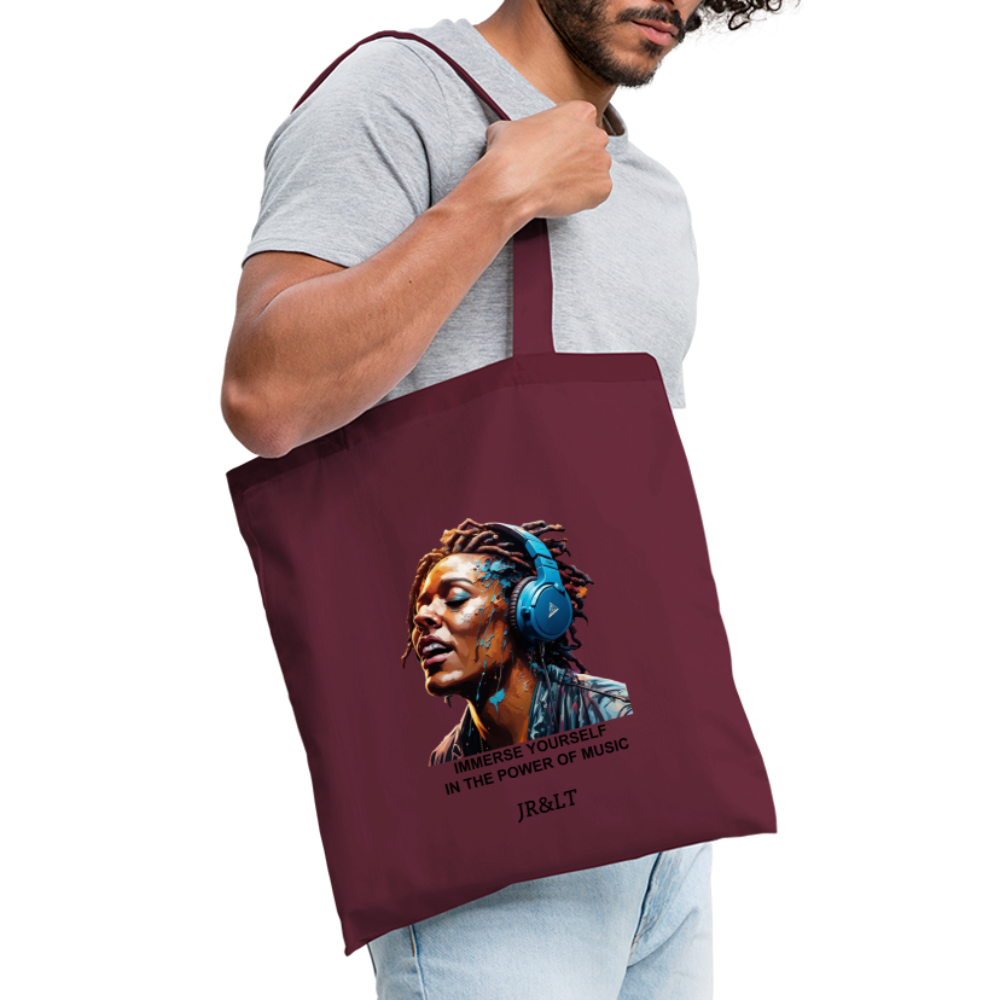 IMMERSE YOURSELF IN THE MUSIC!! TOTE BAG - burgundy