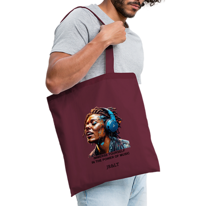 IMMERSE YOURSELF IN THE MUSIC!! TOTE BAG - burgundy