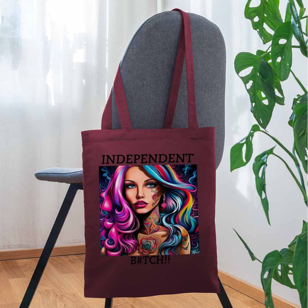 INDEPENDENT!! TOTE BAG - burgundy