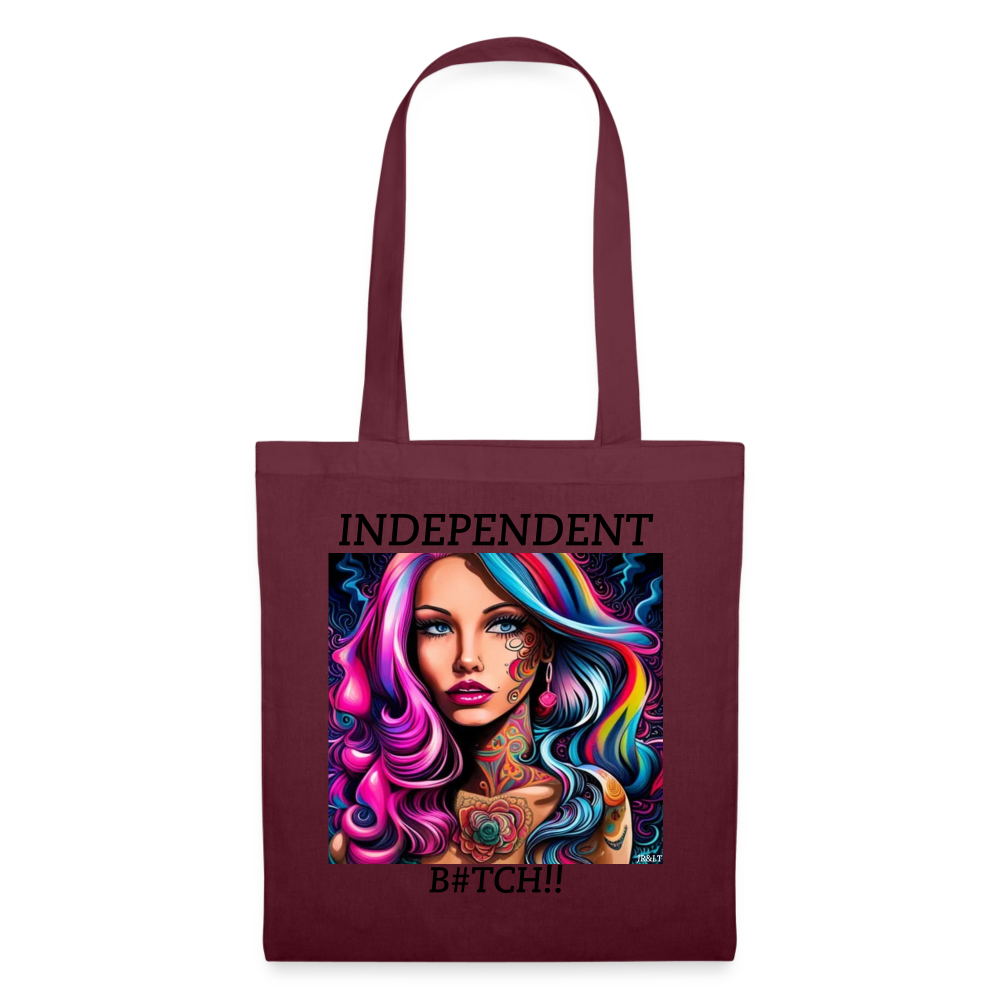 INDEPENDENT!! TOTE BAG - burgundy