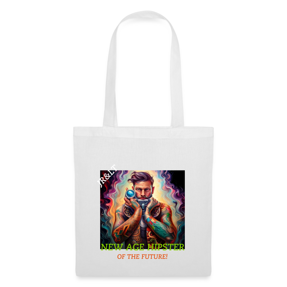 NEW AGE HIPSTER OF THE FUTURE!! TOTE BAG - white