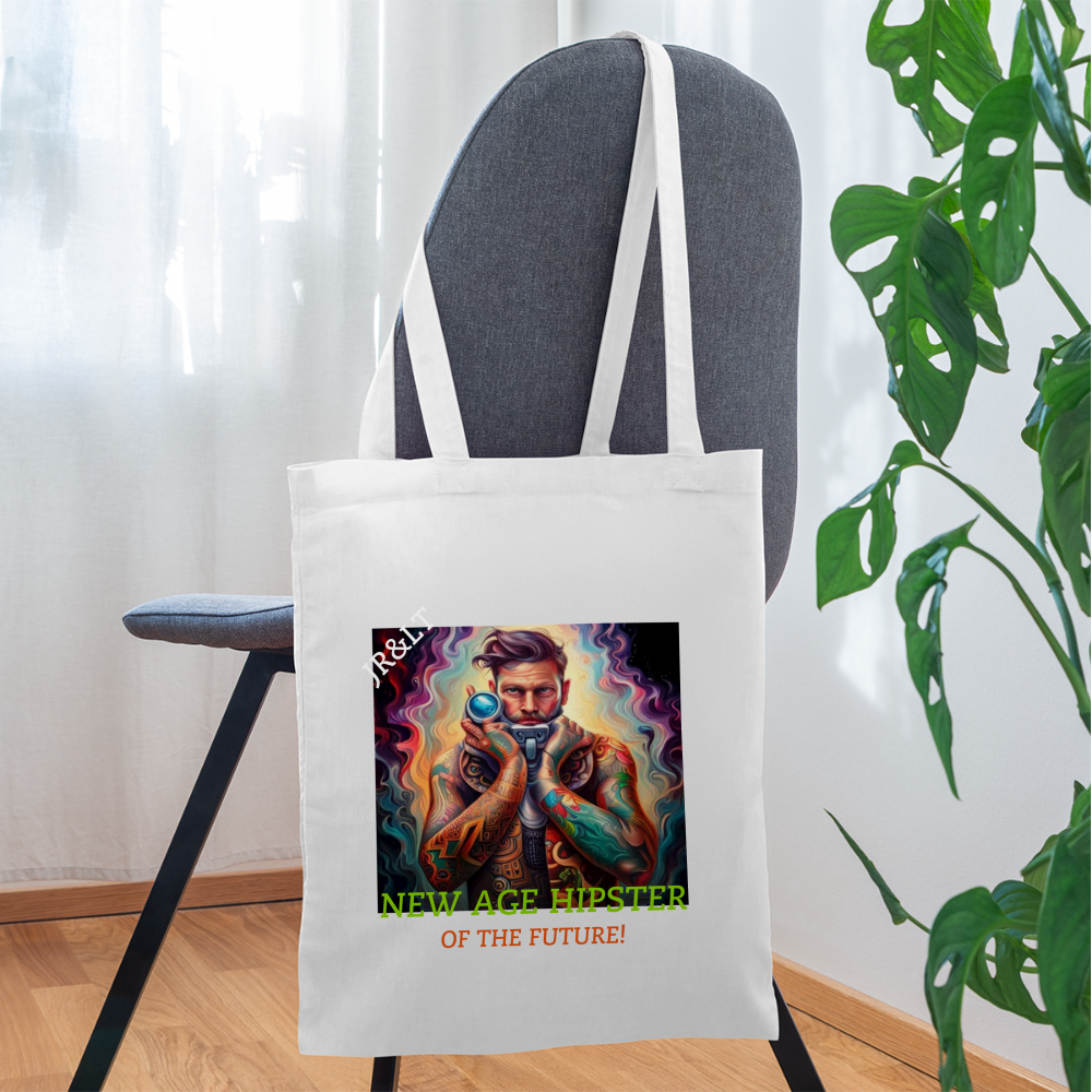 NEW AGE HIPSTER OF THE FUTURE!! TOTE BAG - white