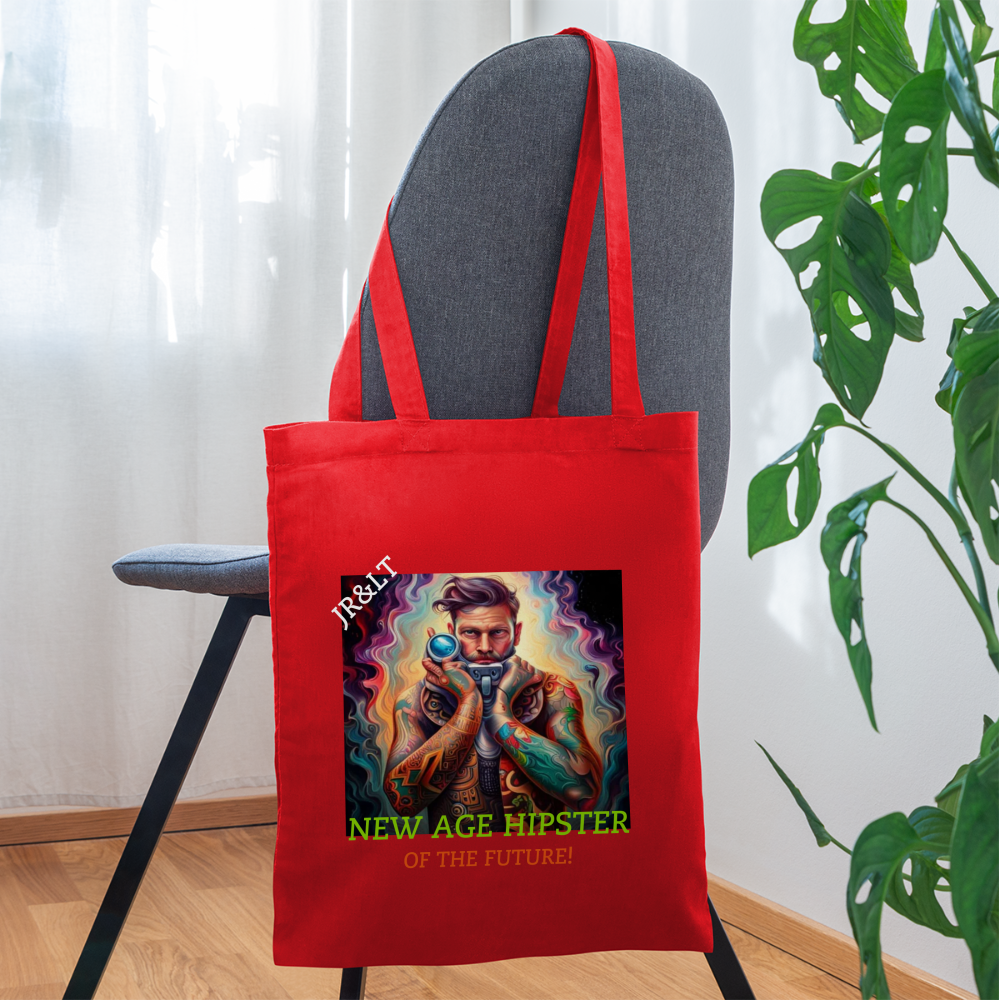 NEW AGE HIPSTER OF THE FUTURE!! TOTE BAG - red