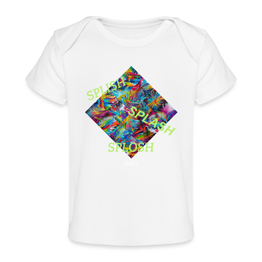 SPLISH SPLASH SPLOSH!! BABY T-SHIRT - white