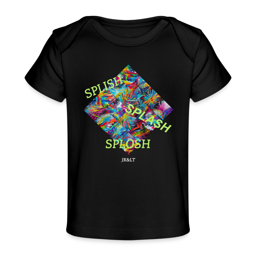 SPLISH SPLASH SPLOSH!! BABY T-SHIRT - black