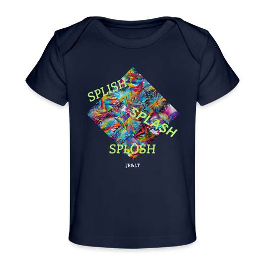 SPLISH SPLASH SPLOSH!! BABY T-SHIRT - dark navy