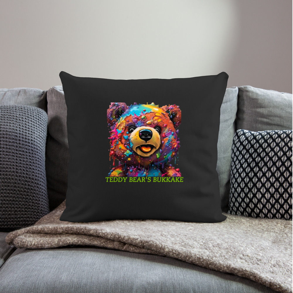 TEDDY BEAR'S BUKKAKE!! CUSHION WITH FILLING 45cm x 45cm - black