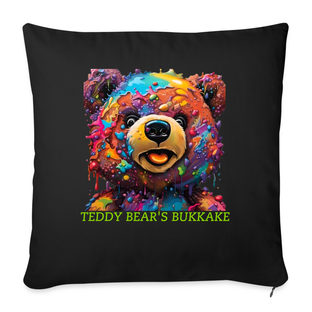 TEDDY BEAR'S BUKKAKE!! CUSHION WITH FILLING 45cm x 45cm - black