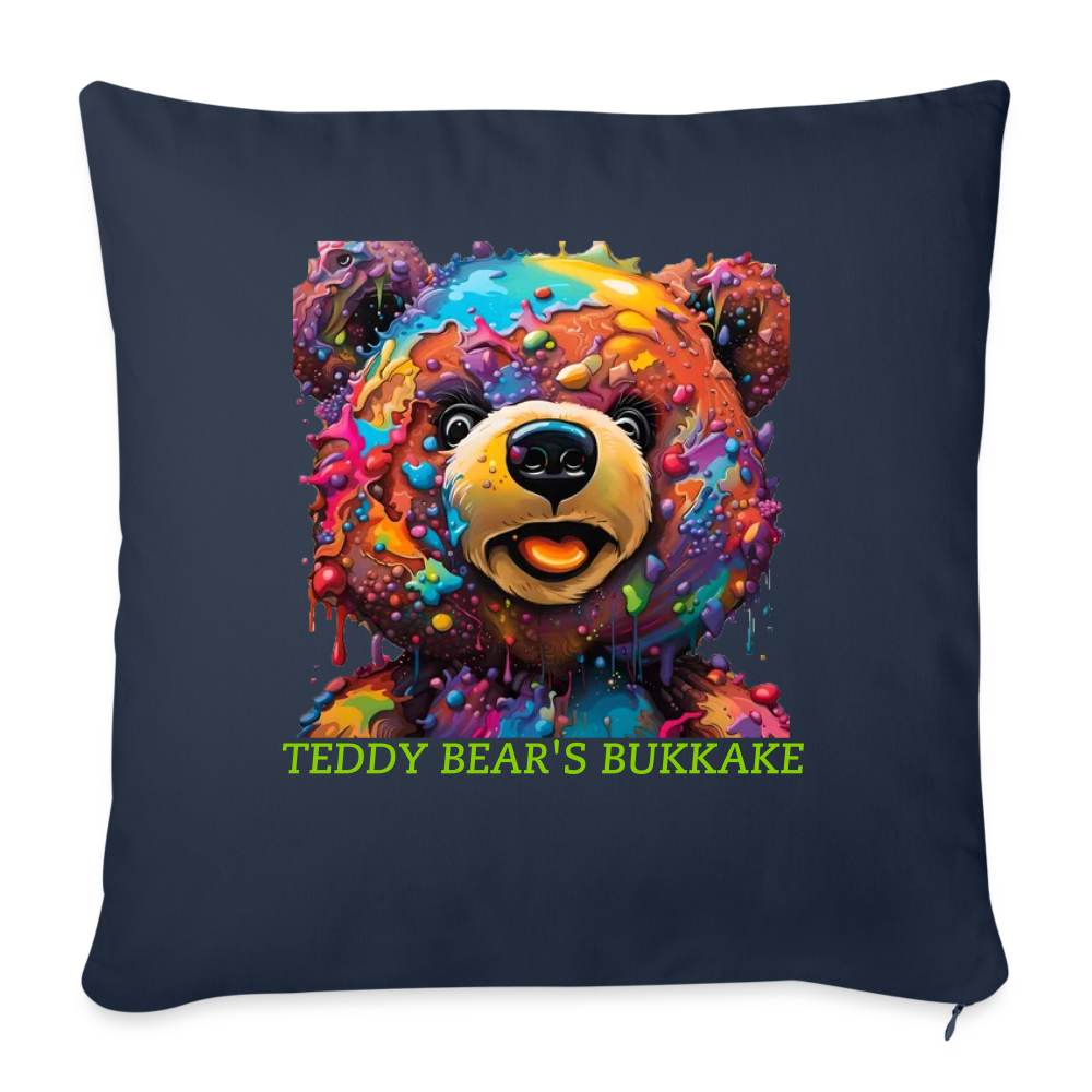 TEDDY BEAR'S BUKKAKE!! CUSHION WITH FILLING 45cm x 45cm - navy