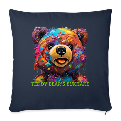 TEDDY BEAR'S BUKKAKE!! CUSHION WITH FILLING 45cm x 45cm - navy