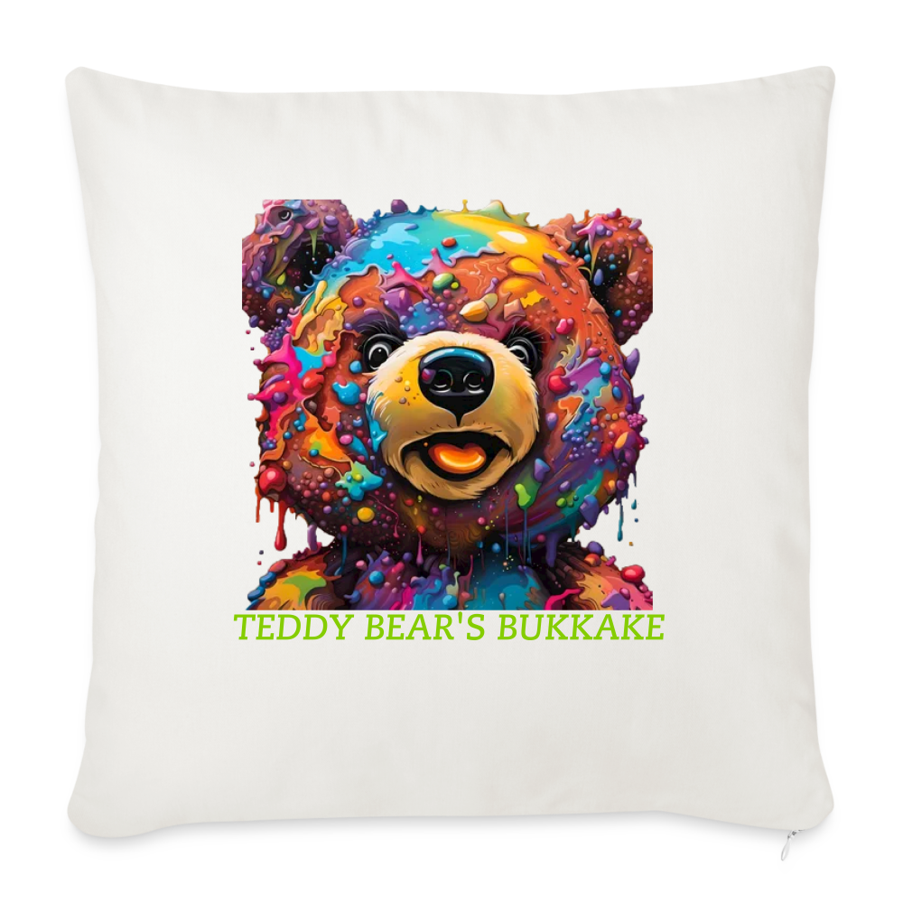 TEDDY BEAR'S BUKKAKE!! CUSHION WITH FILLING 45cm x 45cm - natural white