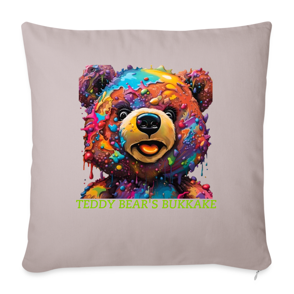 TEDDY BEAR'S BUKKAKE!! CUSHION WITH FILLING 45cm x 45cm - light taupe