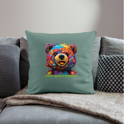 TEDDY BEAR'S BUKKAKE!! CUSHION WITH FILLING 45cm x 45cm - cypress green