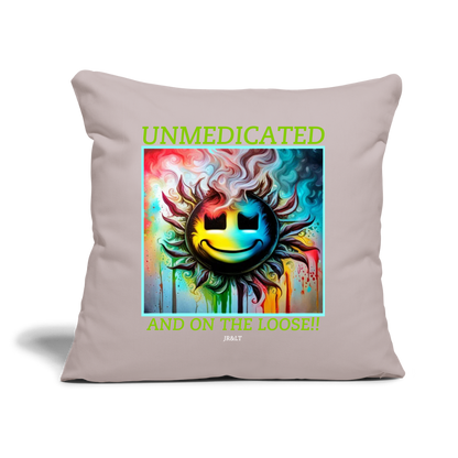 UNMEDICATED AND ON THE LOOSE!! CUSHION WITH FILLING 45cm x 45cm - light taupe