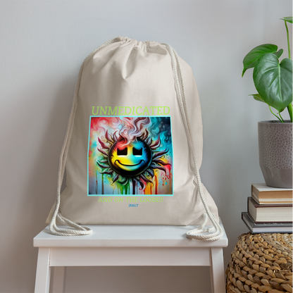 UNMEDICATED AND ON THE LOOSE!! DRAWSTRING BAG - nature