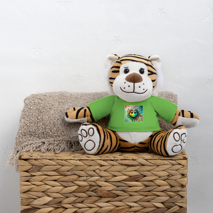 UNMEDICATED AND ON THE LOOSE!! PLUSH TIGER - light green