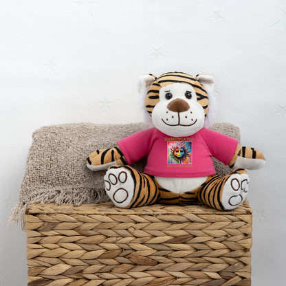 UNMEDICATED AND ON THE LOOSE!! PLUSH TIGER - pink