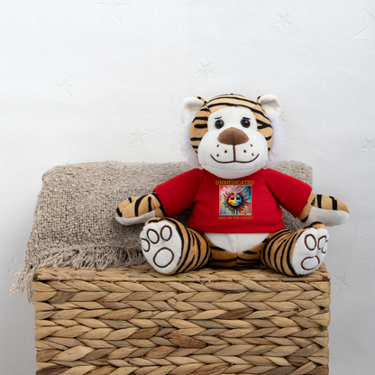 UNMEDICATED AND ON THE LOOSE!! PLUSH TIGER - red