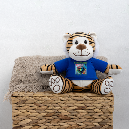 UNMEDICATED AND ON THE LOOSE!! PLUSH TIGER - royal blue