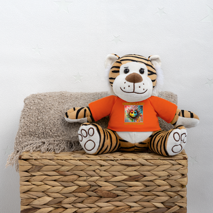 UNMEDICATED AND ON THE LOOSE!! PLUSH TIGER - golden orange