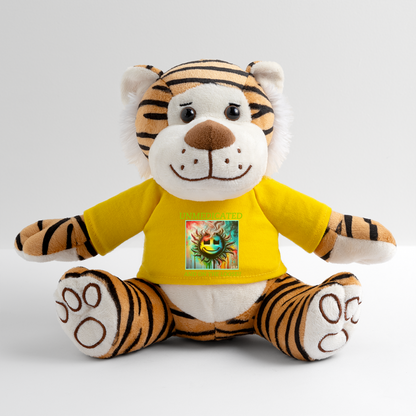 UNMEDICATED AND ON THE LOOSE!! PLUSH TIGER - sun yellow