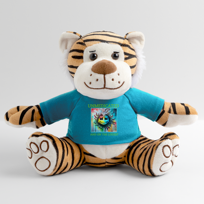 UNMEDICATED AND ON THE LOOSE!! PLUSH TIGER - atoll blue