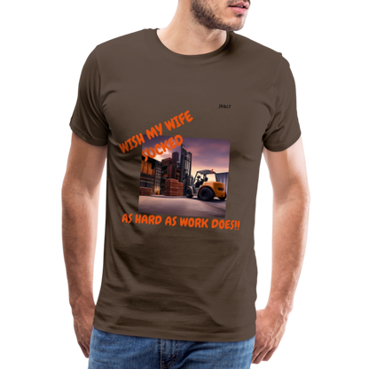 WISH MY WIFE... MENS T-SHIRT - noble brown