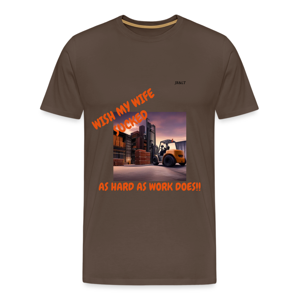 WISH MY WIFE... MENS T-SHIRT - noble brown