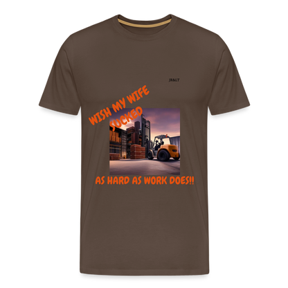 WISH MY WIFE... MENS T-SHIRT - noble brown