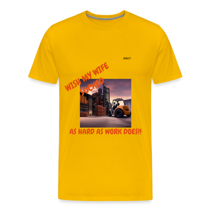 WISH MY WIFE... MENS T-SHIRT - sun yellow