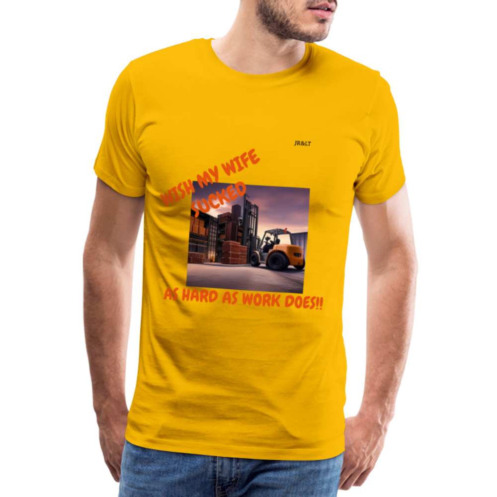 WISH MY WIFE... MENS T-SHIRT - sun yellow